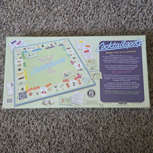 Cocktailopoly Cocktail Themed Monopoly Board Game Late For The Sky NEW Sealed - Picture 2 of 5